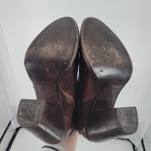 Bed Stu Brown Distressed Heeled Isla Booties 7 - Picture 12 of 14